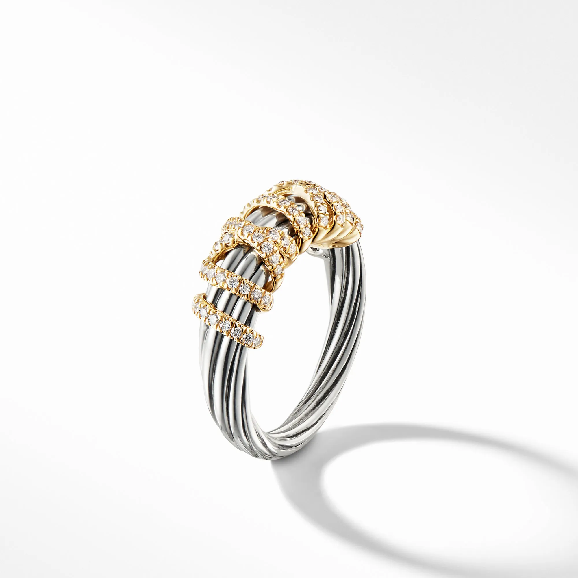 David Yurman Helena Ring with Diamonds and 18K Gold, 8mm