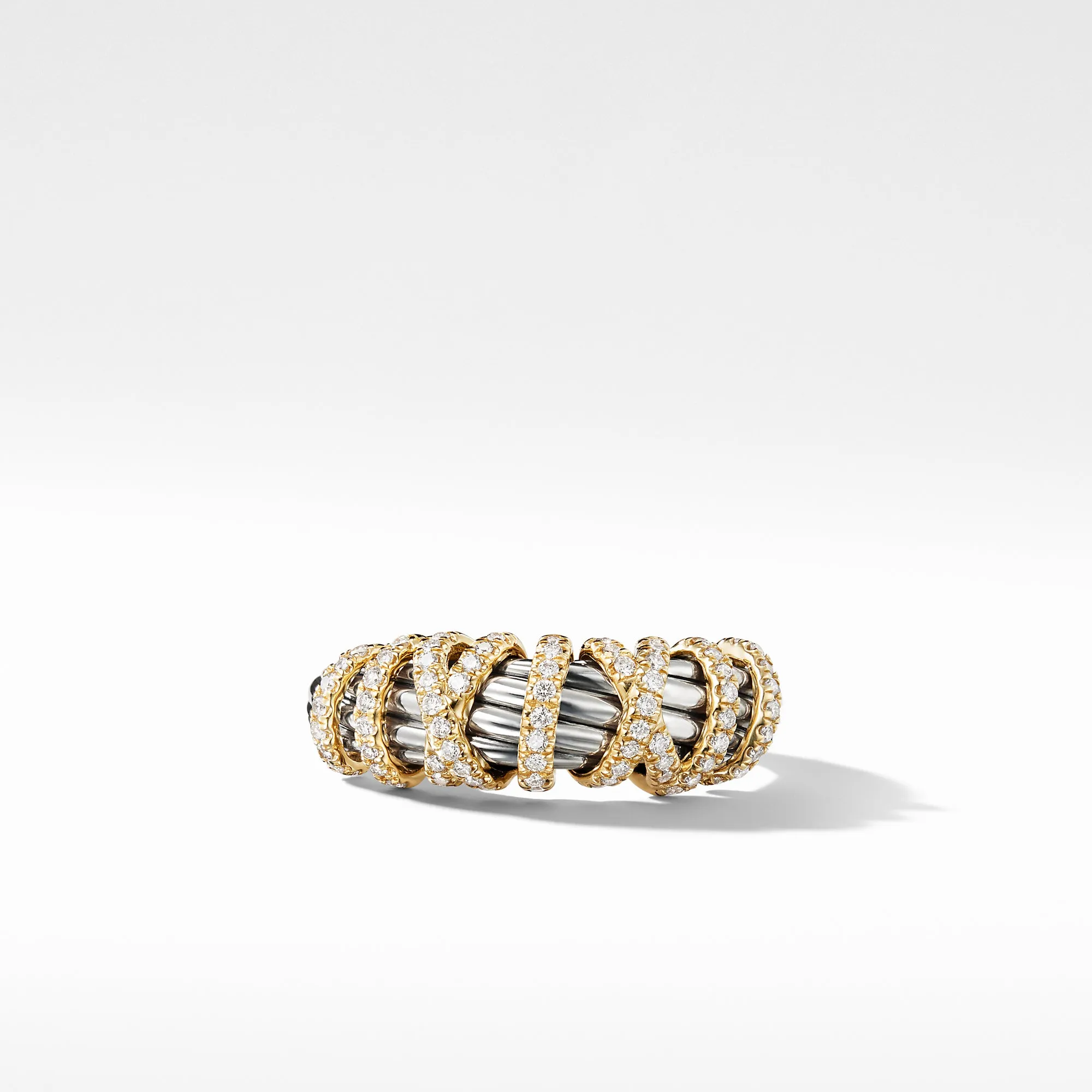 David Yurman Helena Ring with Diamonds and 18K Gold, 8mm