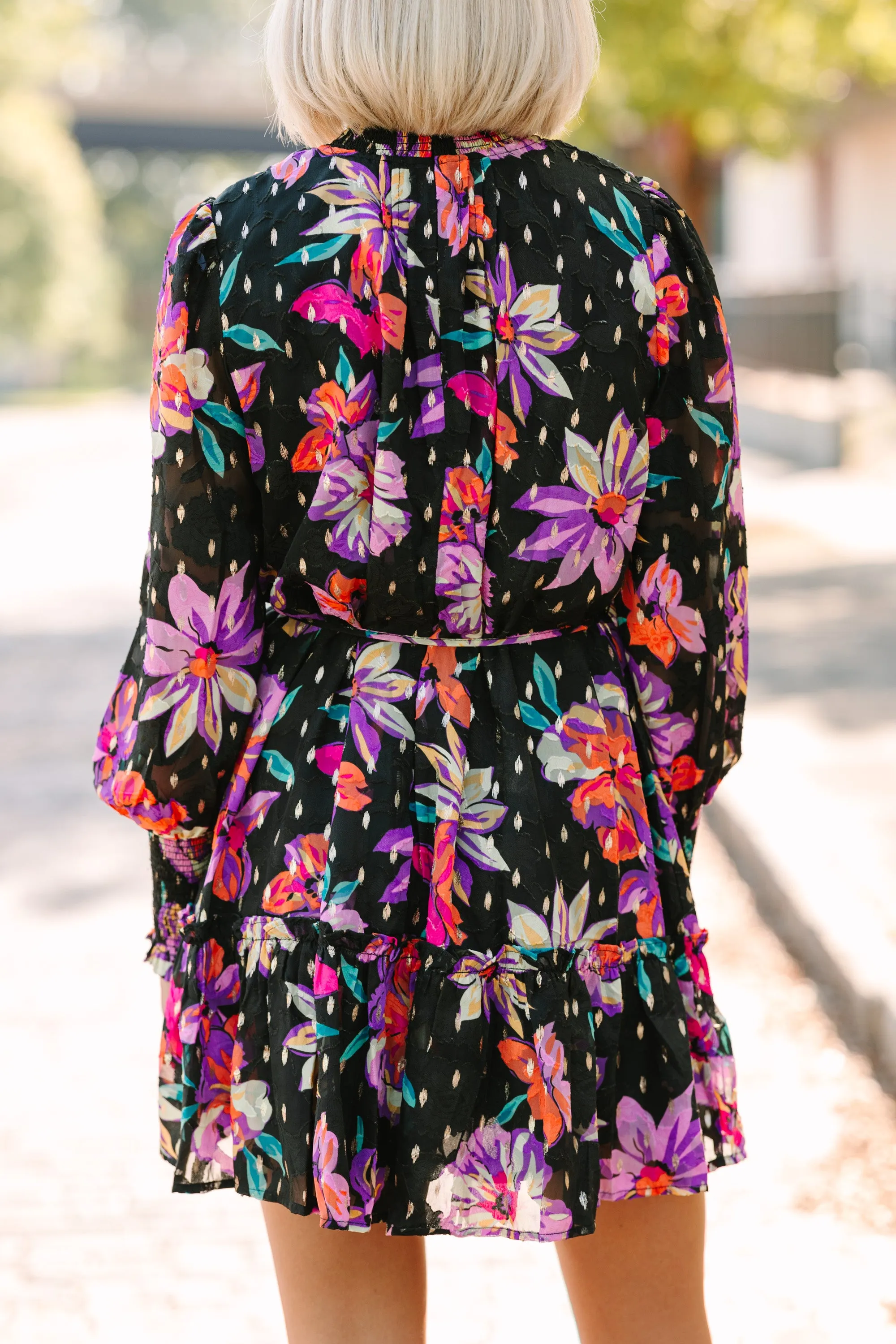 Fate: It's All True Black Floral Dress