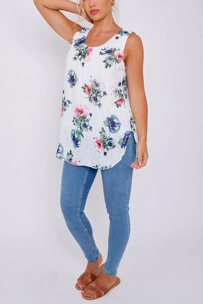 Floral Print Cotton Top