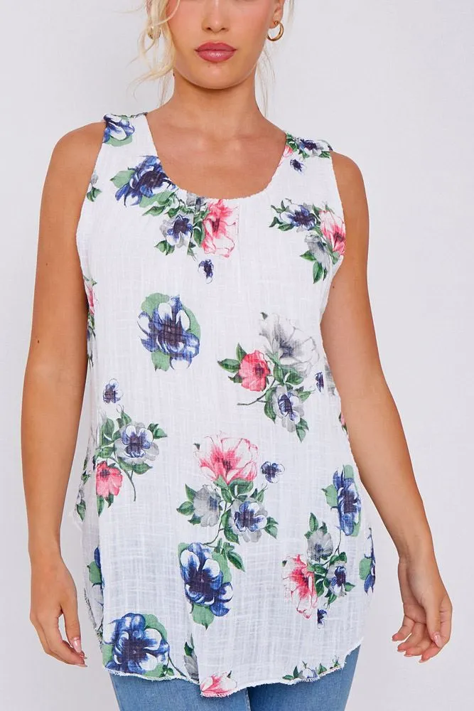 Floral Print Cotton Top