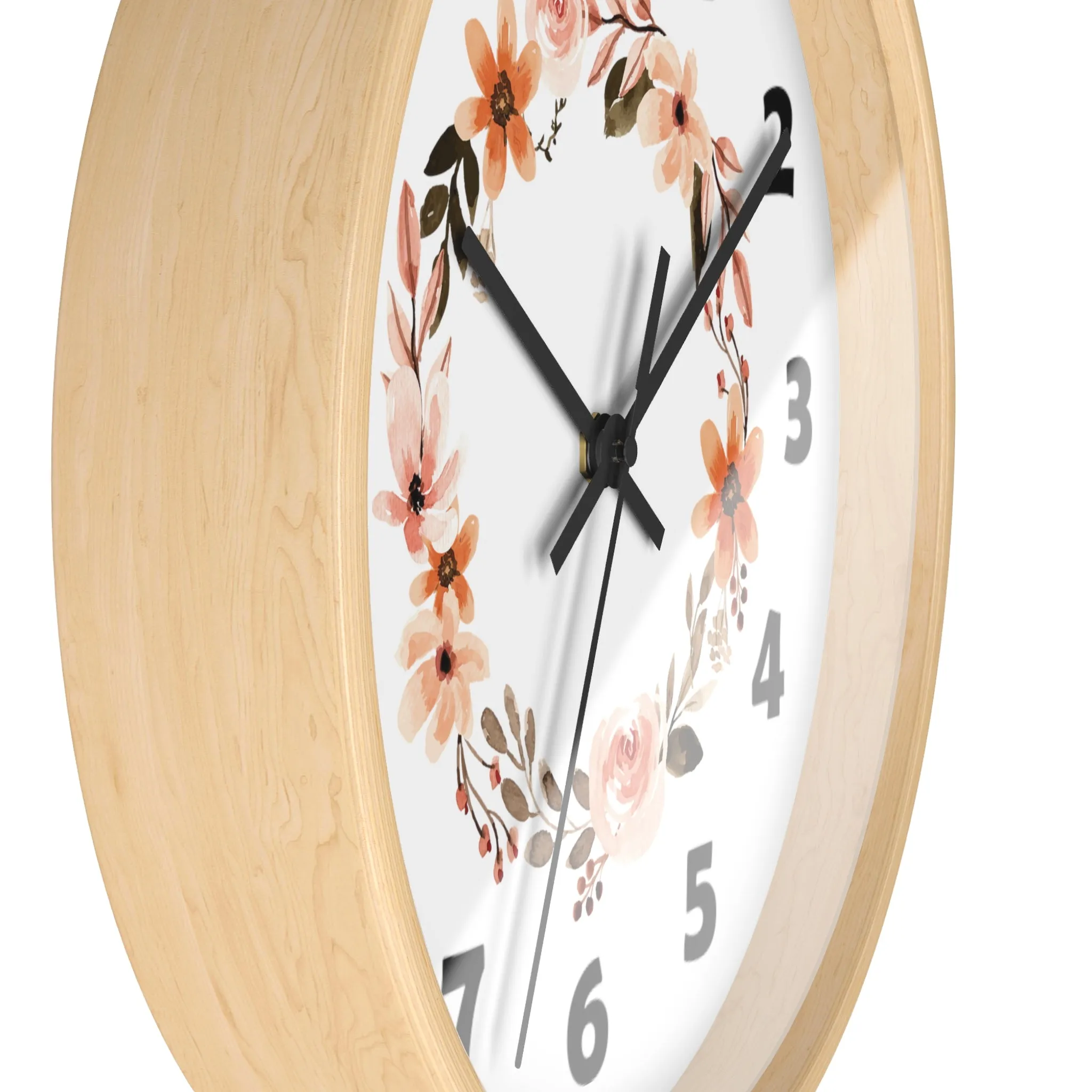 Flower Circle Wall Clock, Flower Ring Wall Clock