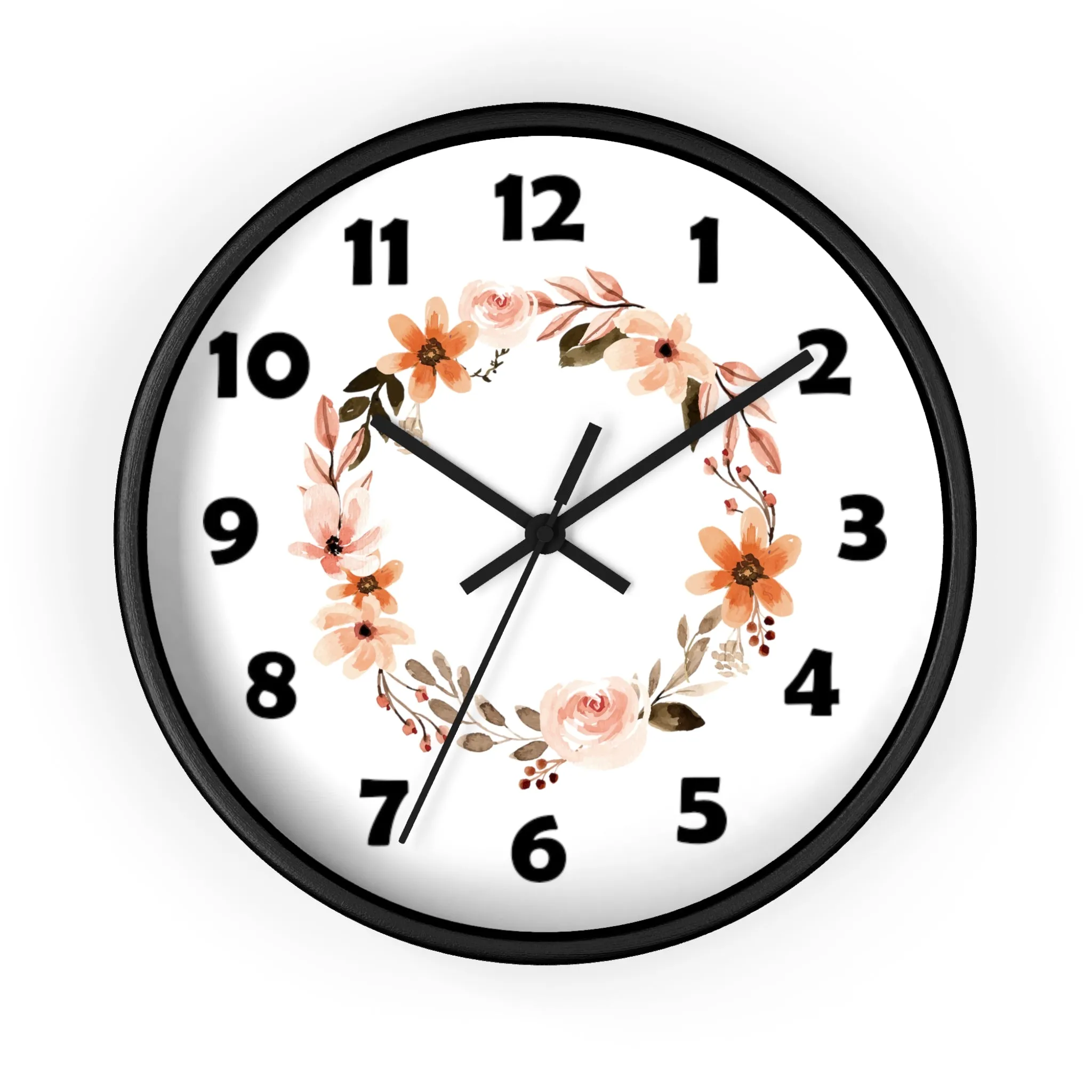 Flower Circle Wall Clock, Flower Ring Wall Clock