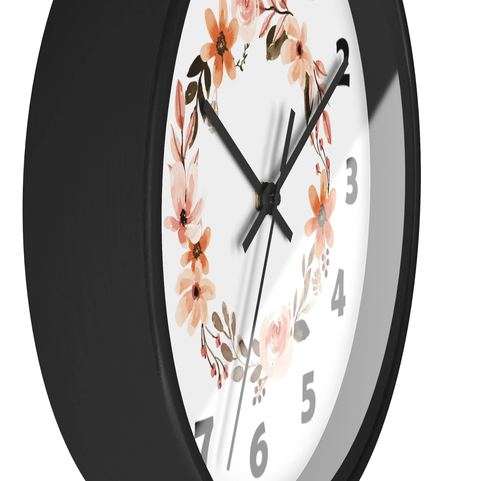 Flower Circle Wall Clock, Flower Ring Wall Clock