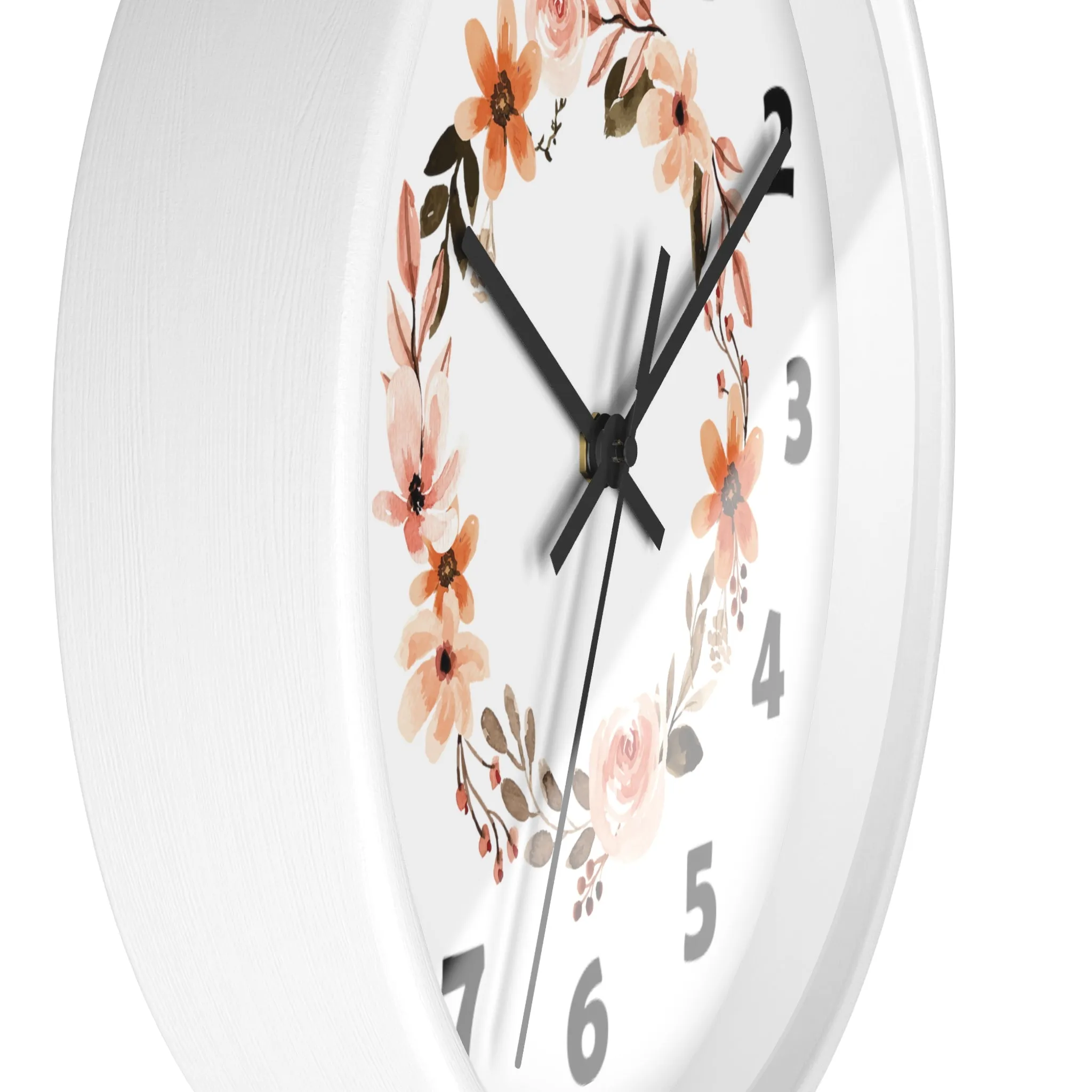 Flower Circle Wall Clock, Flower Ring Wall Clock