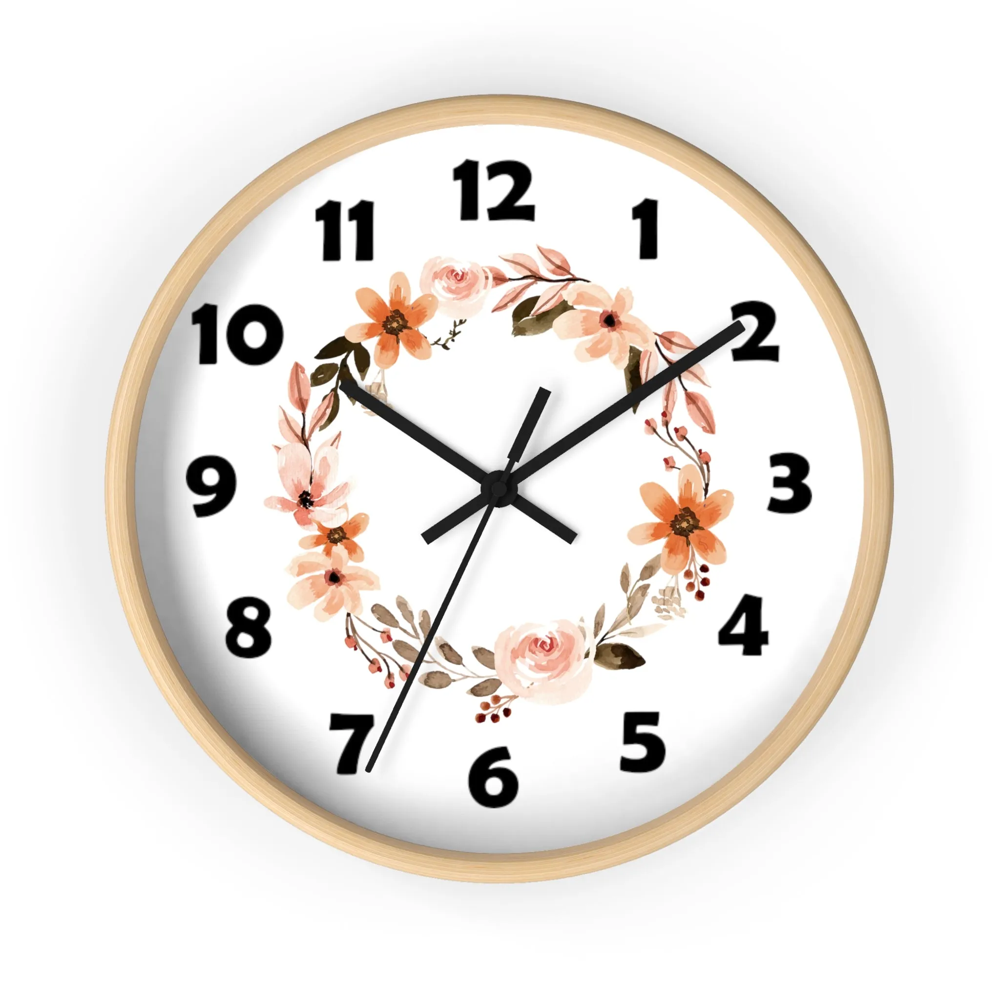 Flower Circle Wall Clock, Flower Ring Wall Clock