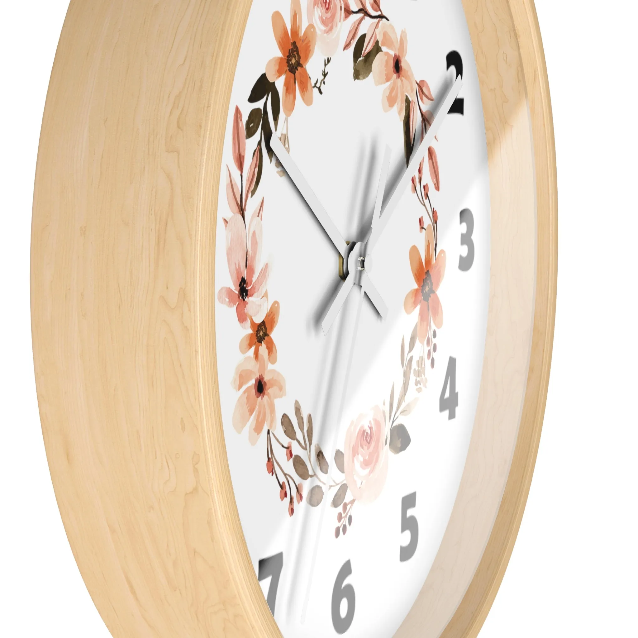 Flower Circle Wall Clock, Flower Ring Wall Clock