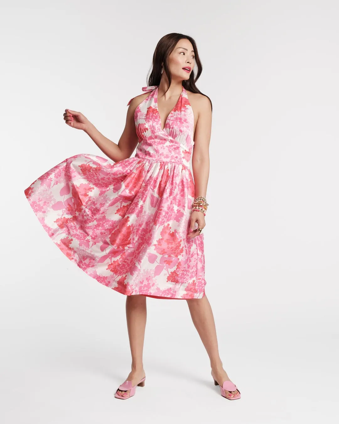 Frances Valentine Lydia Dress Dupioni Hydrangea Pink