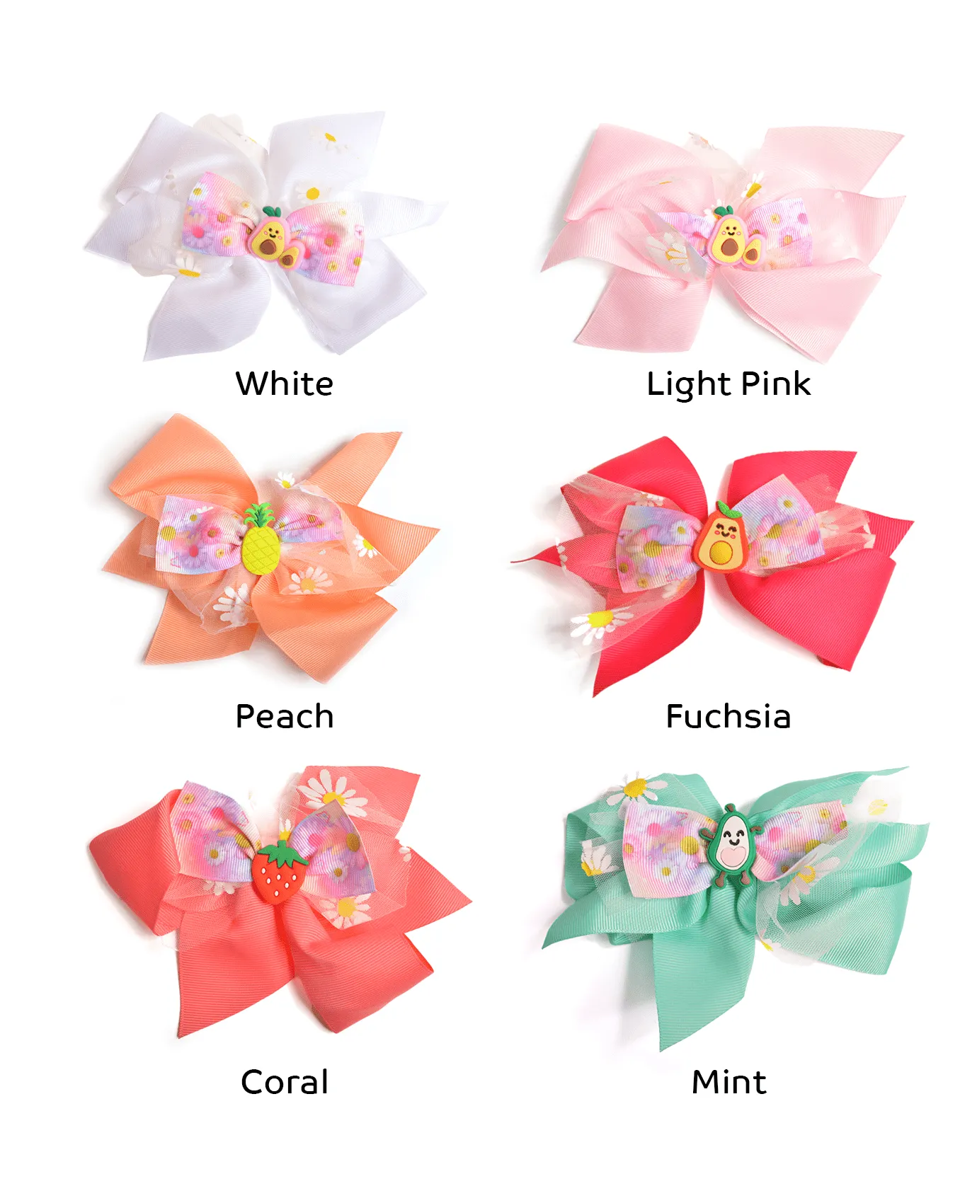 Fruits and Flowers Hair Bows