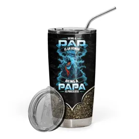 Gearhuman 3D Being A Papa Is Priceless Lion Fathers Day Gift Custom Name Design Insulated Vacuum Tumbler