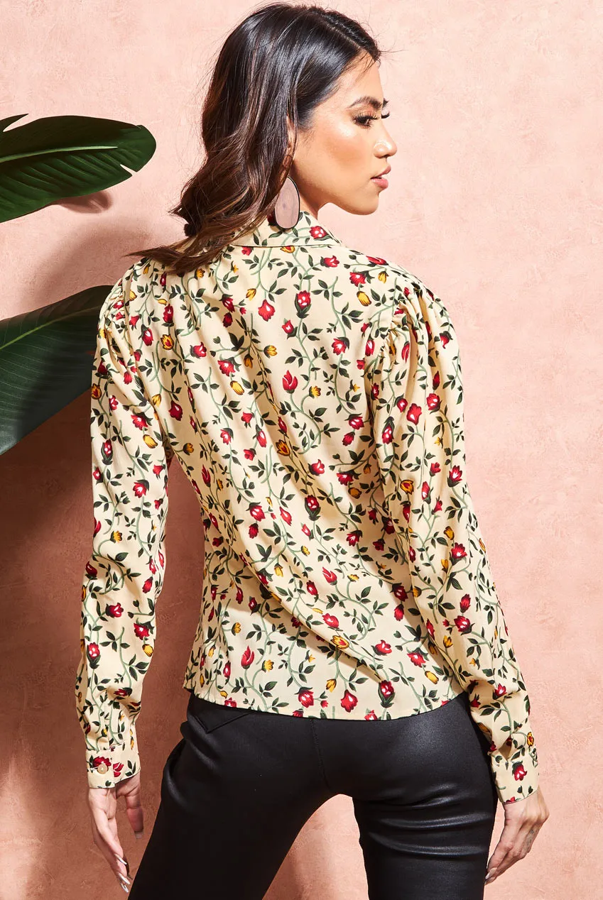 Goddiva Floral Print Shirt