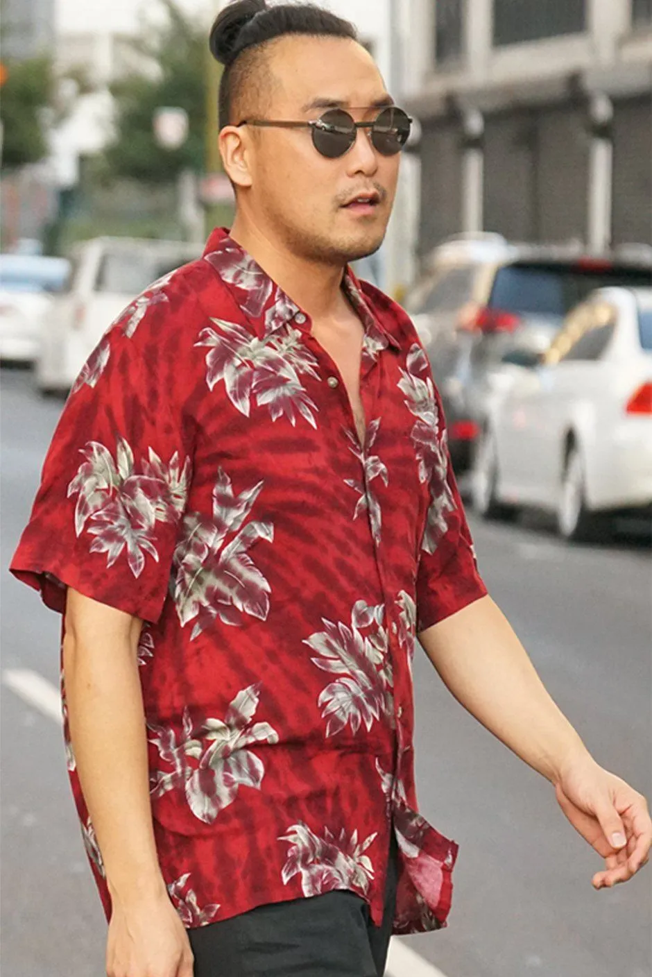 Hawaiian Kai Shirt // Red Hot Tie Dye