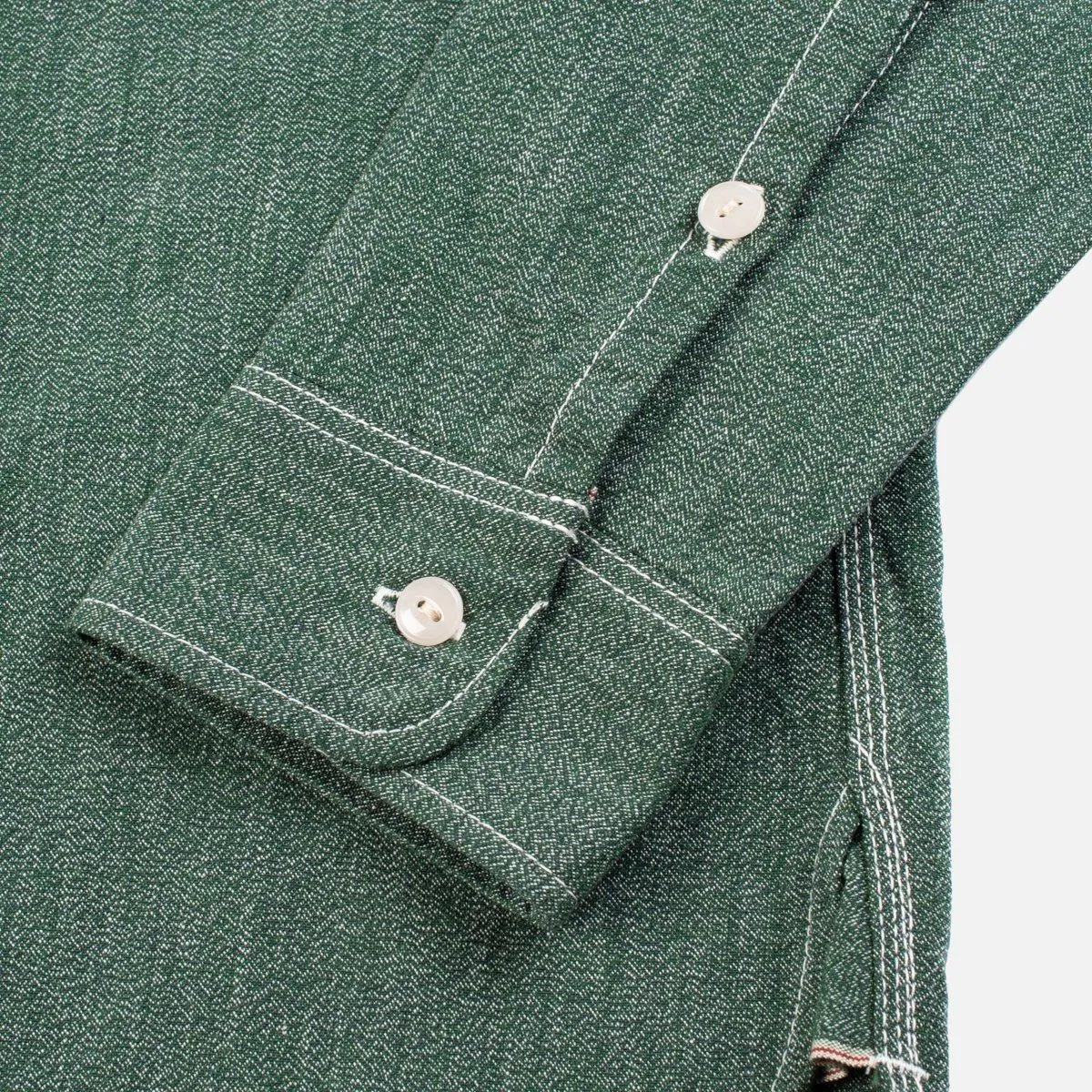 Iron Heart - 10oz Mock Twist Selvedge Chambray Work Shirt - Green