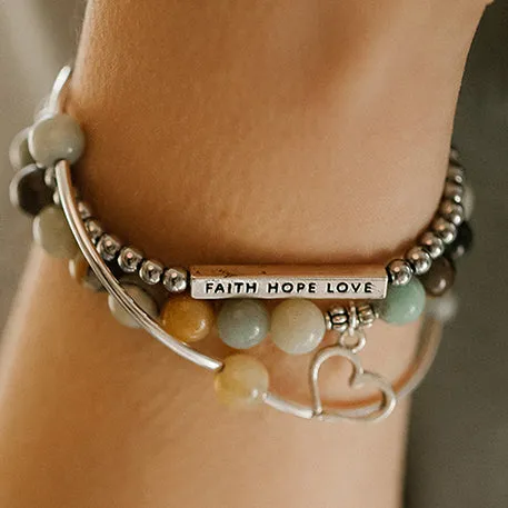 Key | Soft Bangle Charm Bracelet |  Tiffany Blue Agate