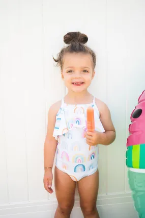 Makayla Swim in Watercolor Rainbow