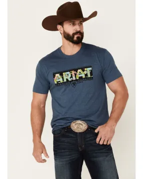 Men's Ariat Sailor Heather Blue Hibiscus T-Shirt