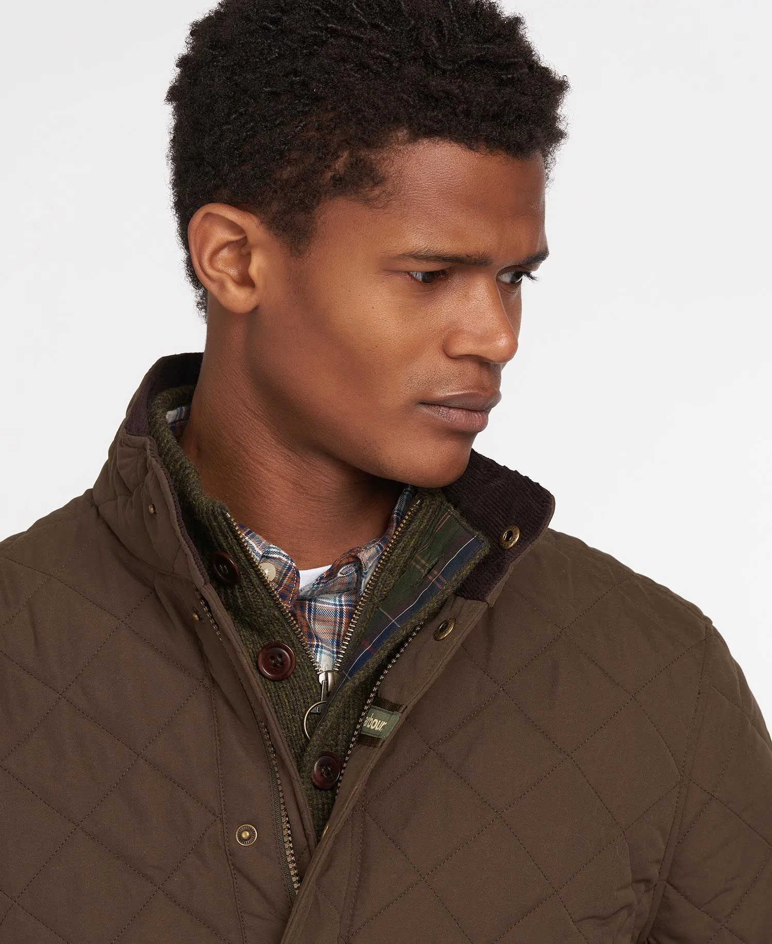 Men's Barbour Quilted Jacket - Dark Olive