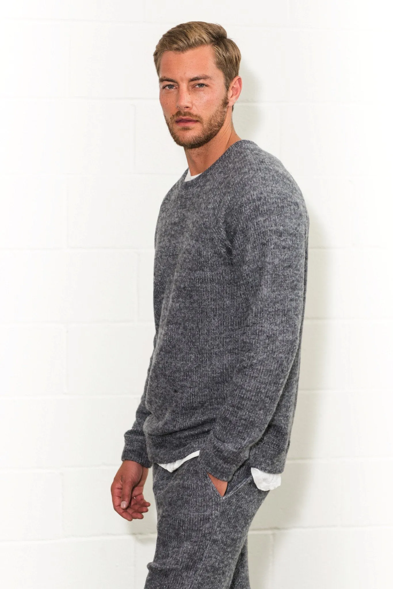 Men's Soft Knit Melange Pullover Sweater