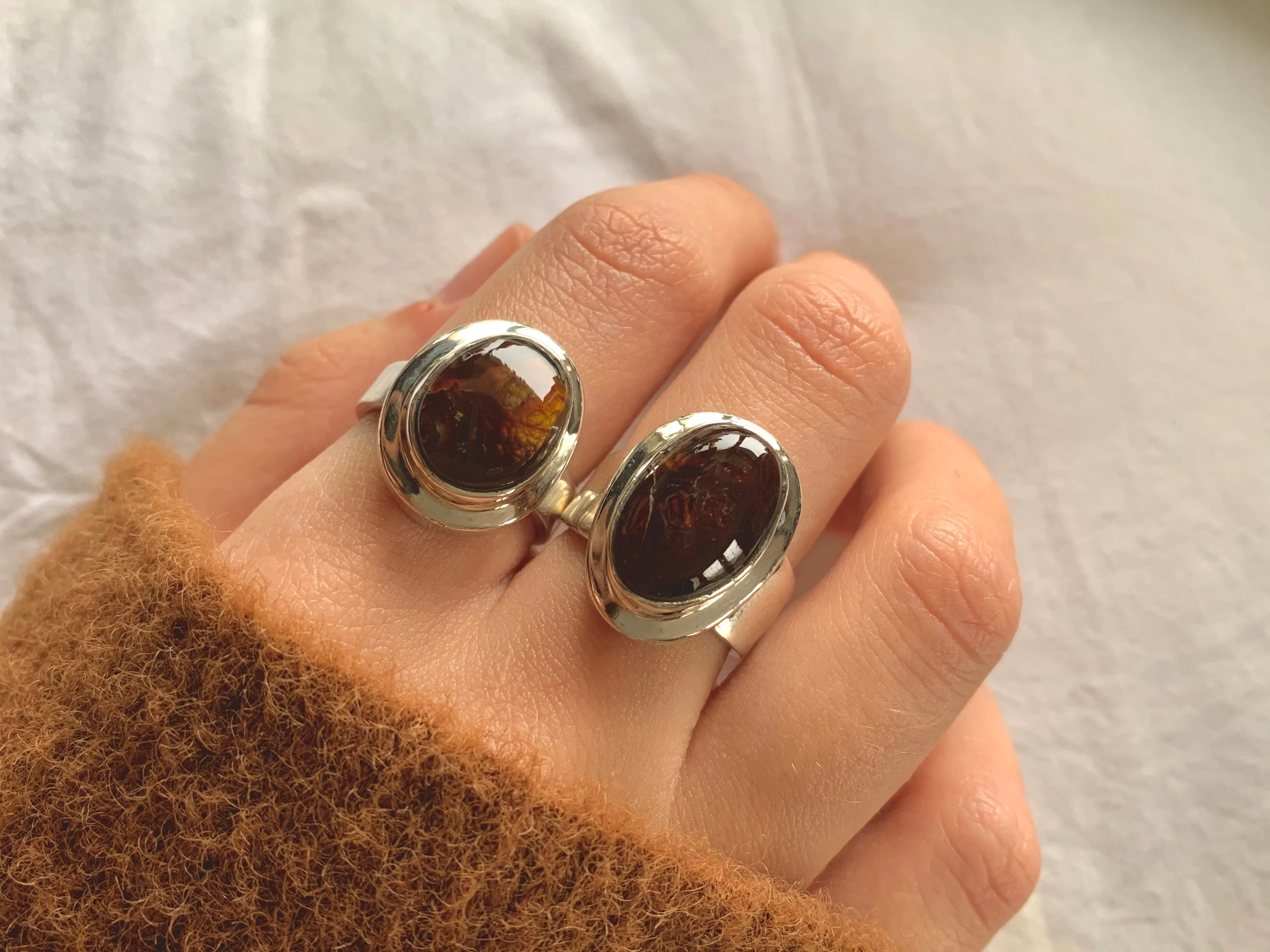 Mexican Fire Agate Ansley Ring - Oval (US 6 & 7.5)