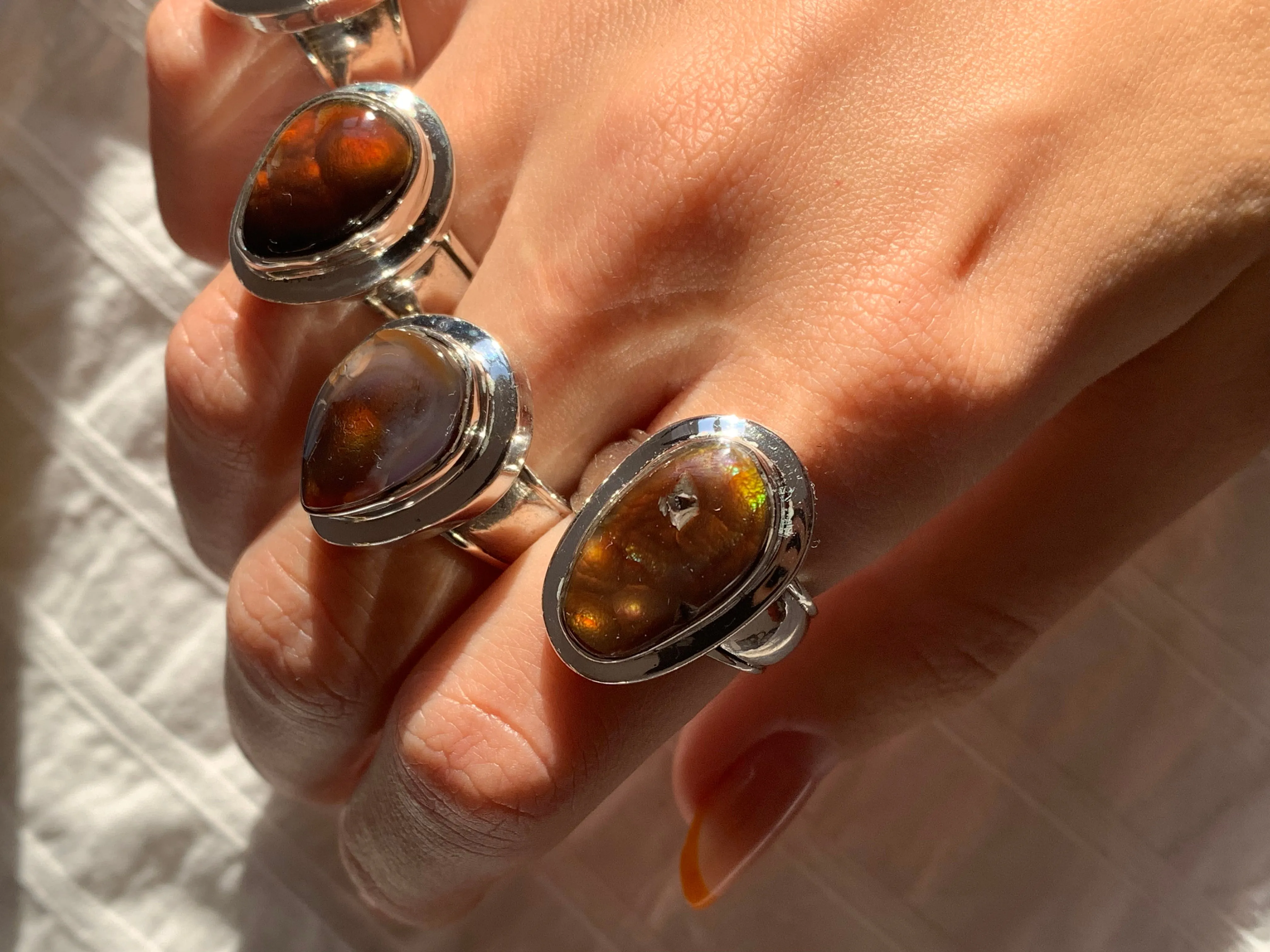 Mexican Fire Agate Otho Ring - Freeform