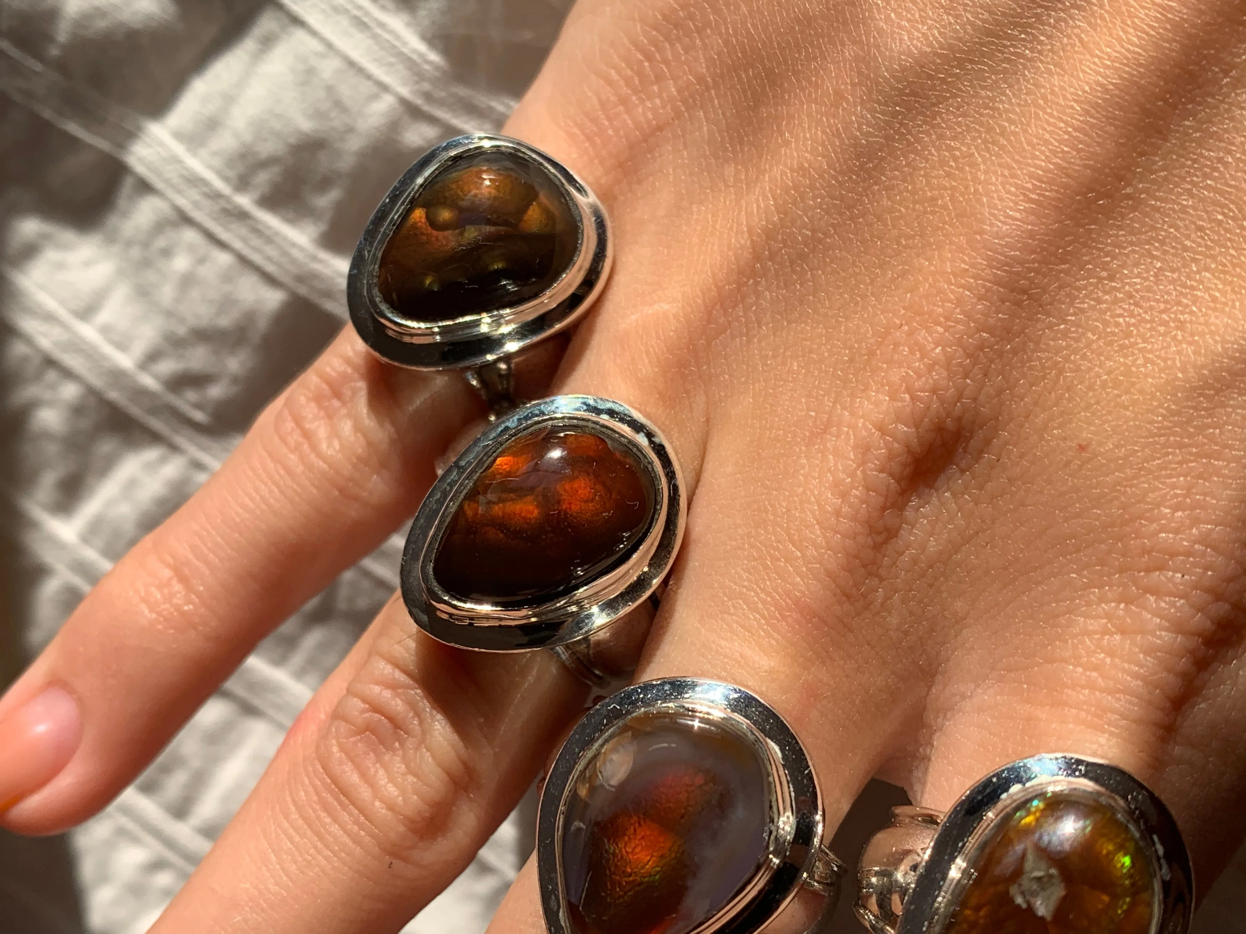 Mexican Fire Agate Otho Ring - Freeform