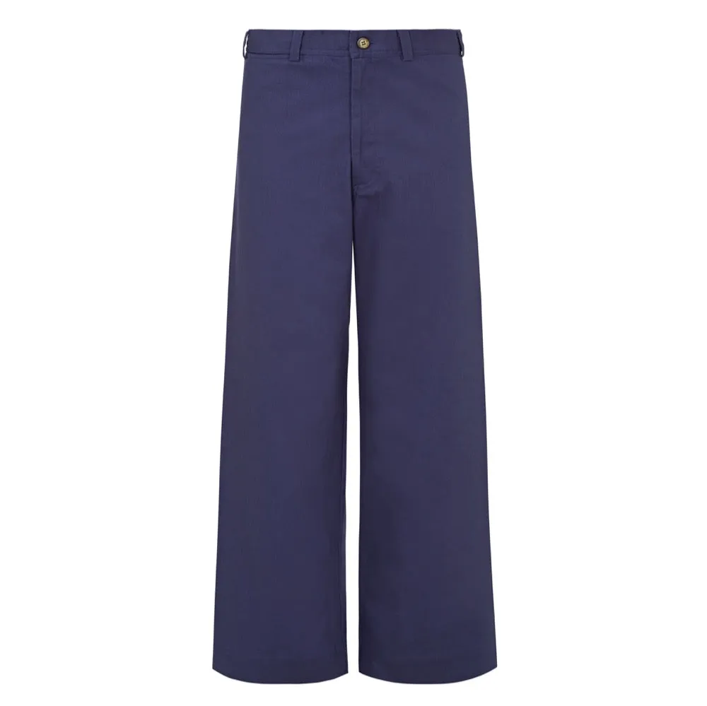 Navy Cotton Twill Sailor Pant