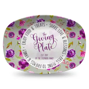 Neighborhood Giving Platter | Boho Purple Floral | Personalized Plate