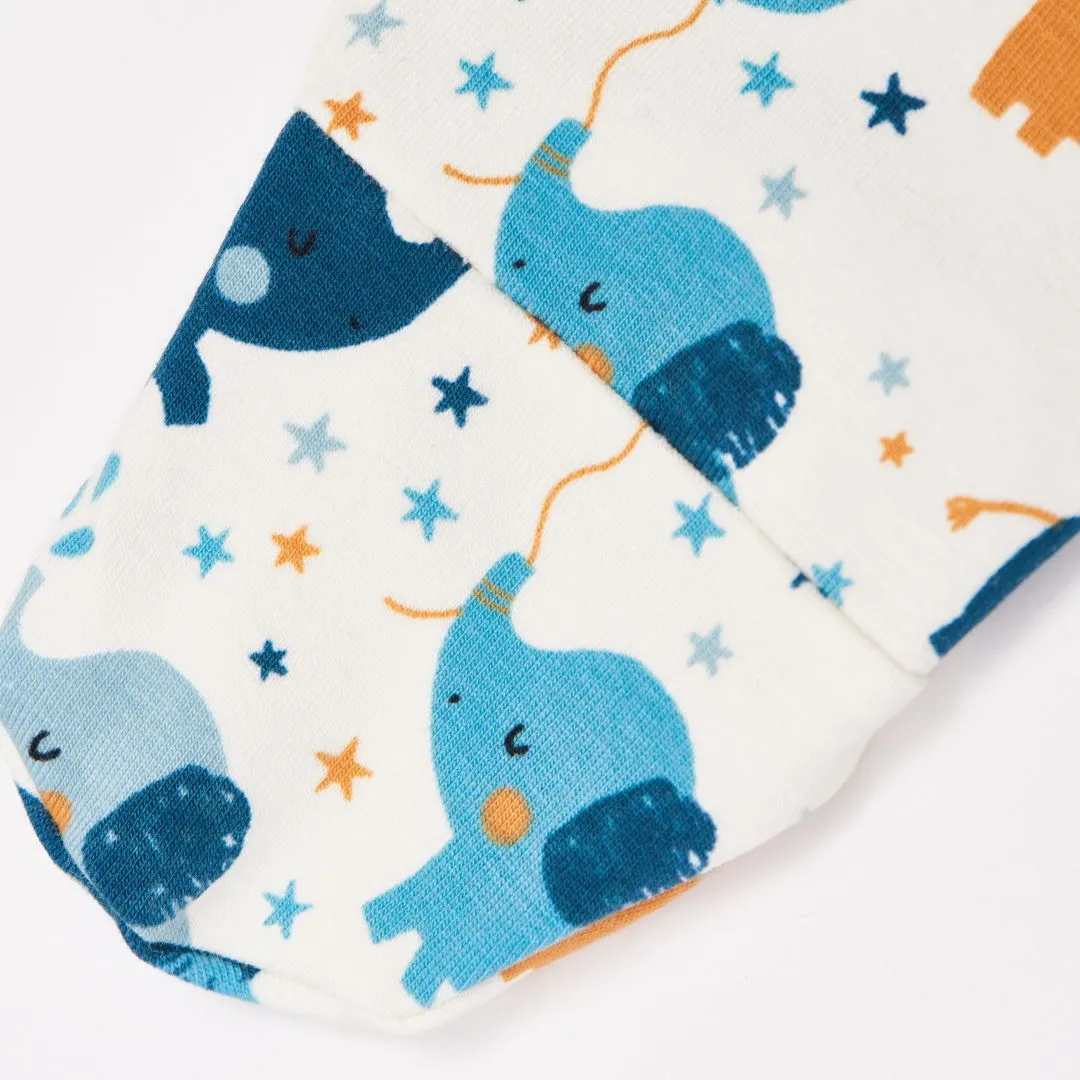 Organic footed baby pants "Baby Elephant" - 95% organic cotton, 5% elastane