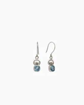 Petroglyph & Square Stone Drop Earrings - Hampton Blue Topaz