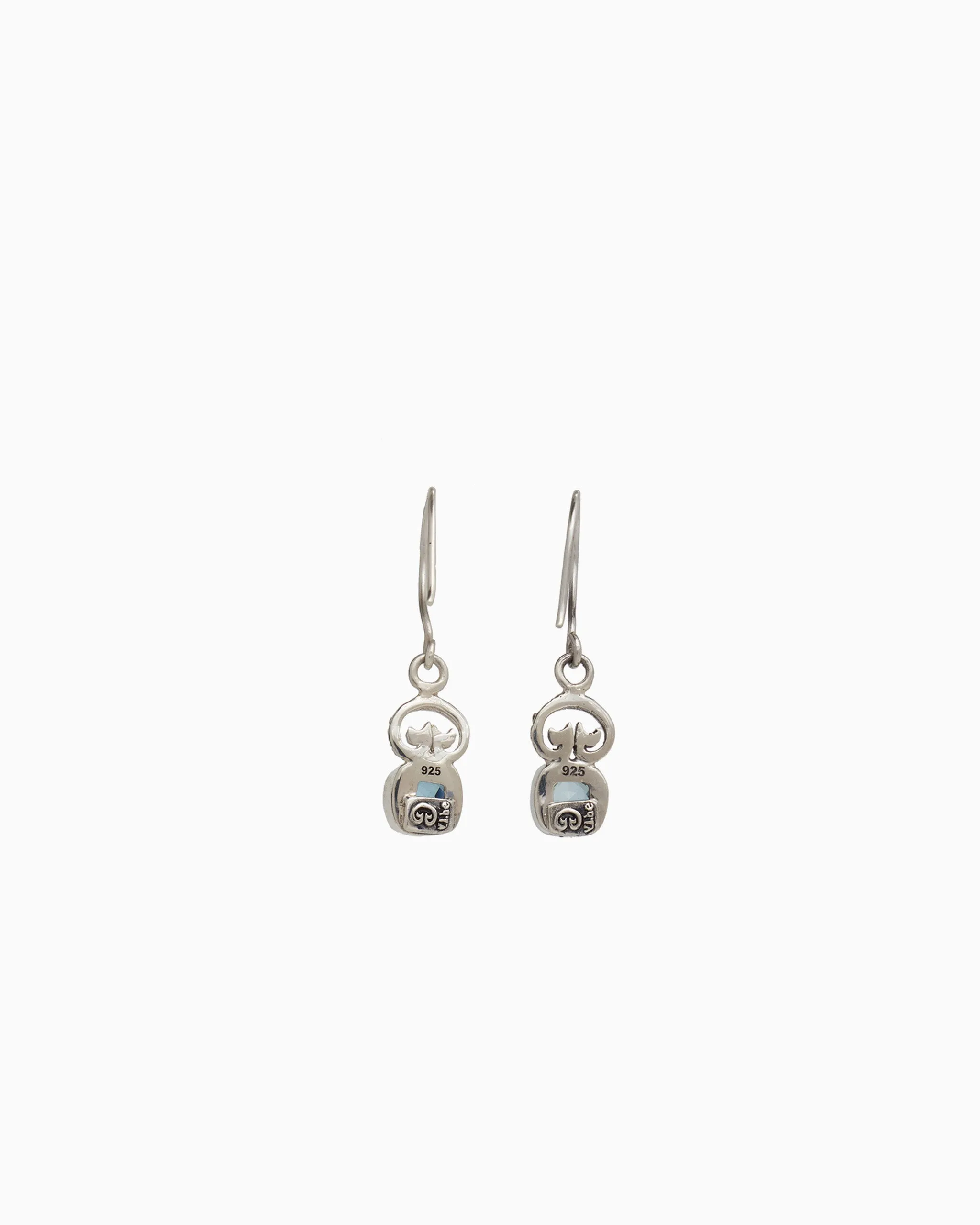 Petroglyph & Square Stone Drop Earrings - Hampton Blue Topaz