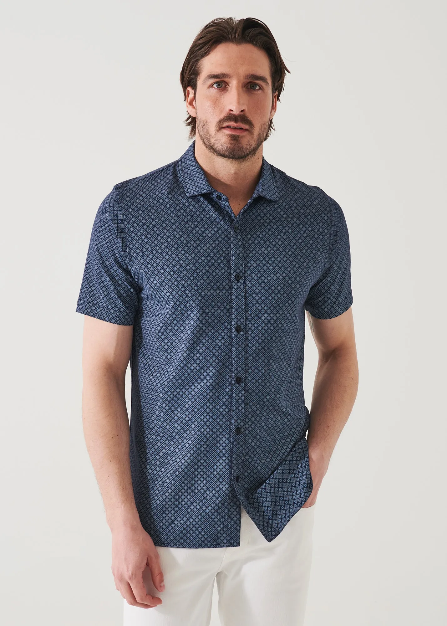 PIMA COTTON STRETCH PRINTED SHIRT