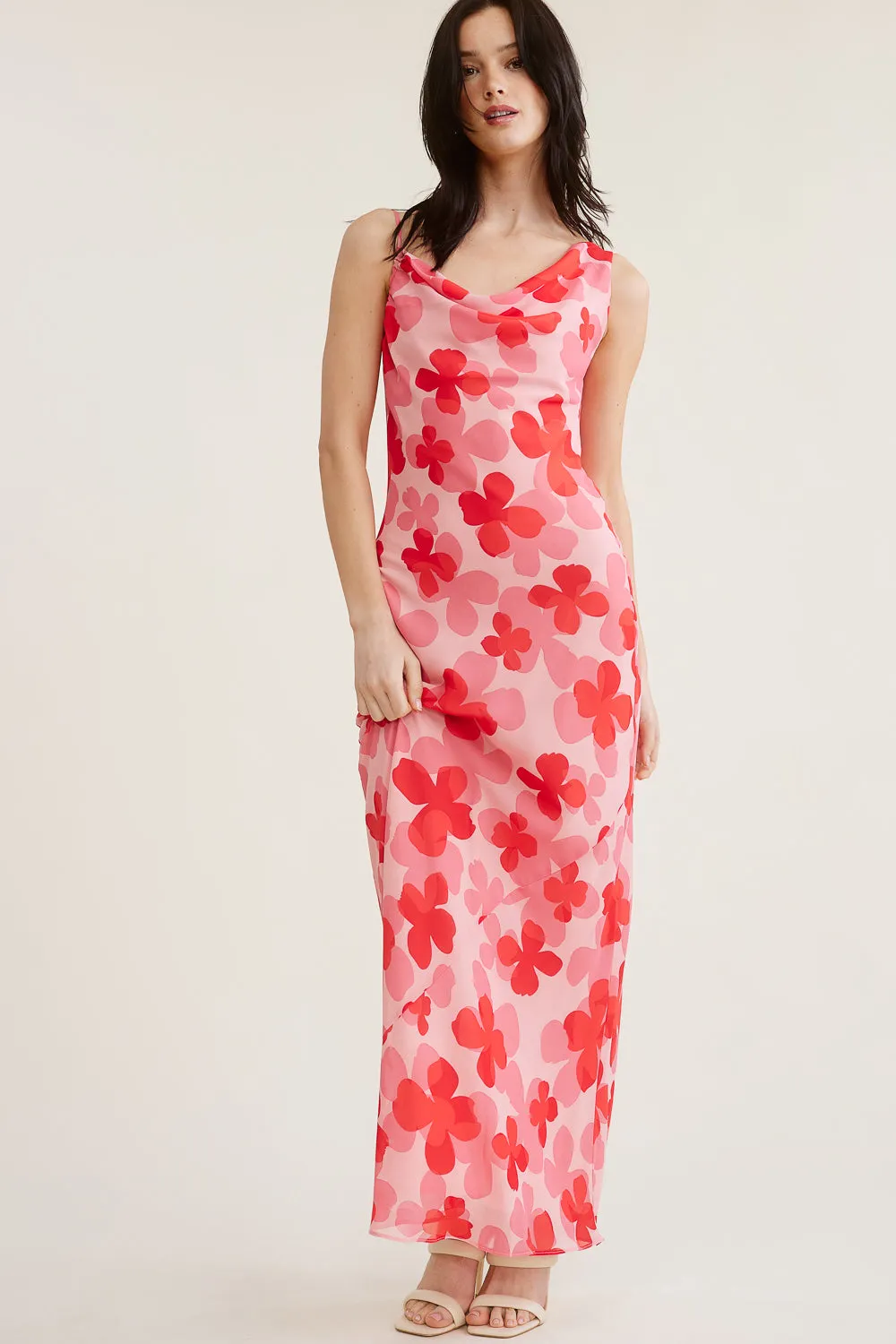 Pink Floral Maxi Dress