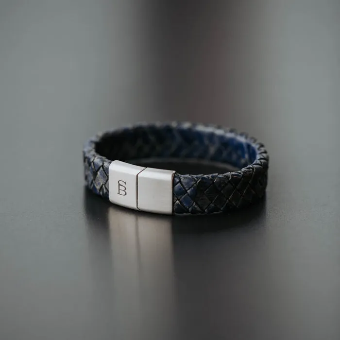 Preston Leather Bracelet Blue