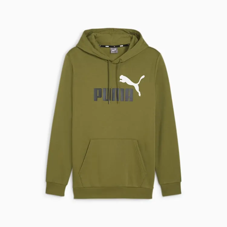 PUMA MENS ESSENTIAL LOGO HOODIE OLIVE