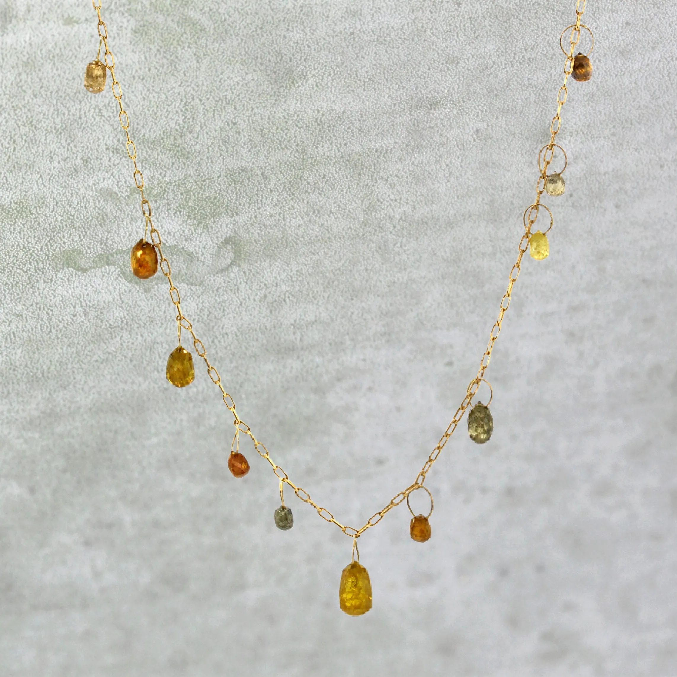 Raw Diamond Briolette Necklace