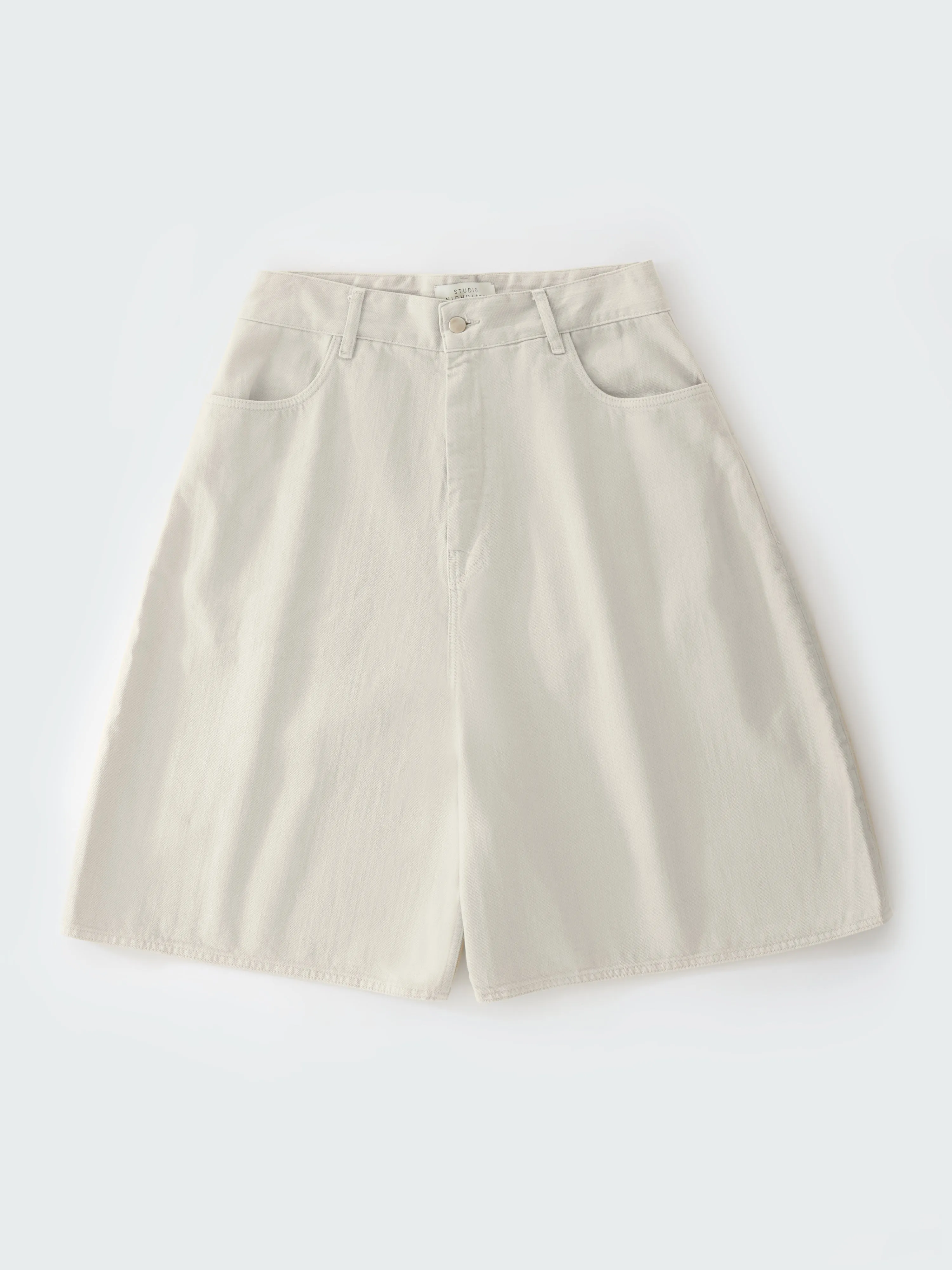 Reverse Denim Shorts in Dove