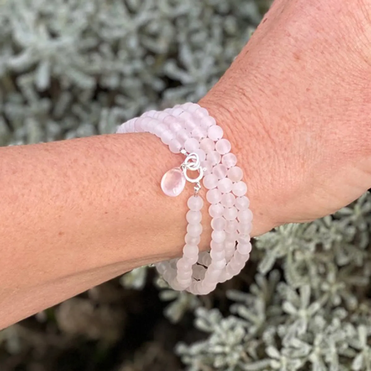 Rose Quartz Wrap Bracelet for Gratitude, Compassion and Healing Your Heart