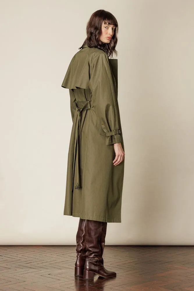 (RTW) Maddie Trench Coat - Olive Cotton Gabardine