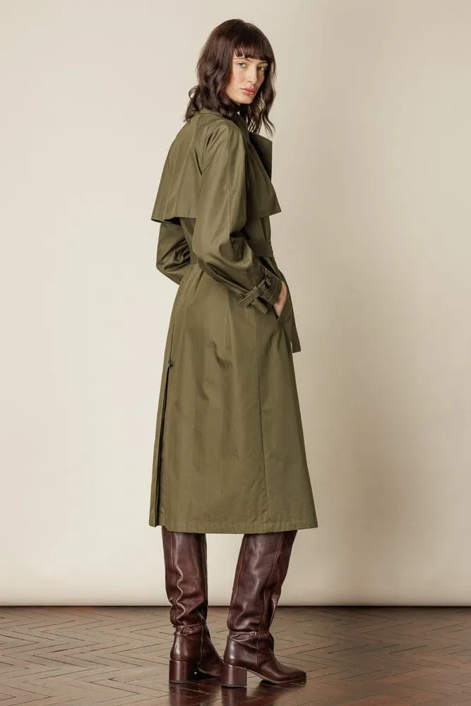 (RTW) Maddie Trench Coat - Olive Cotton Gabardine