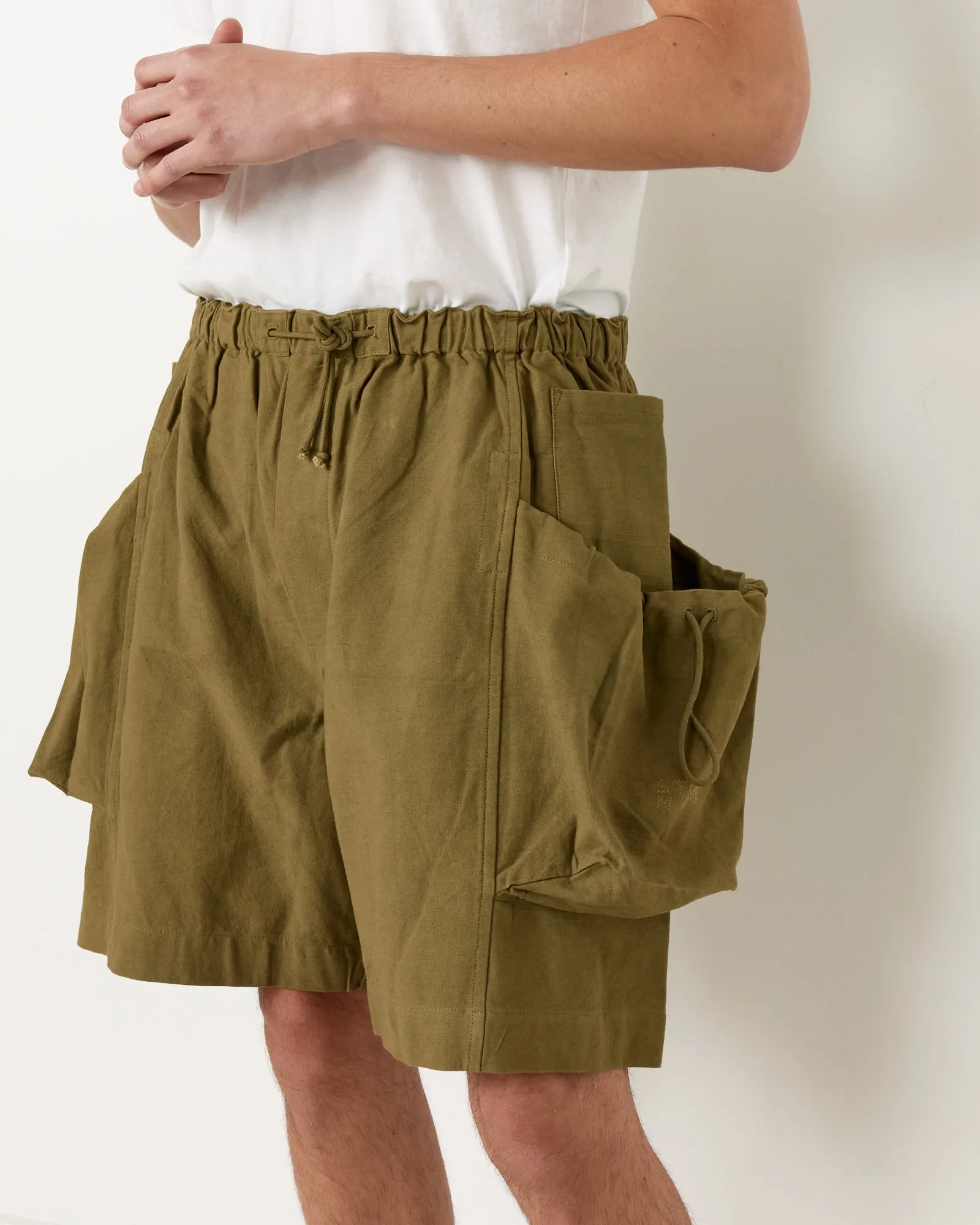 Salt Shorts in Olive Slub