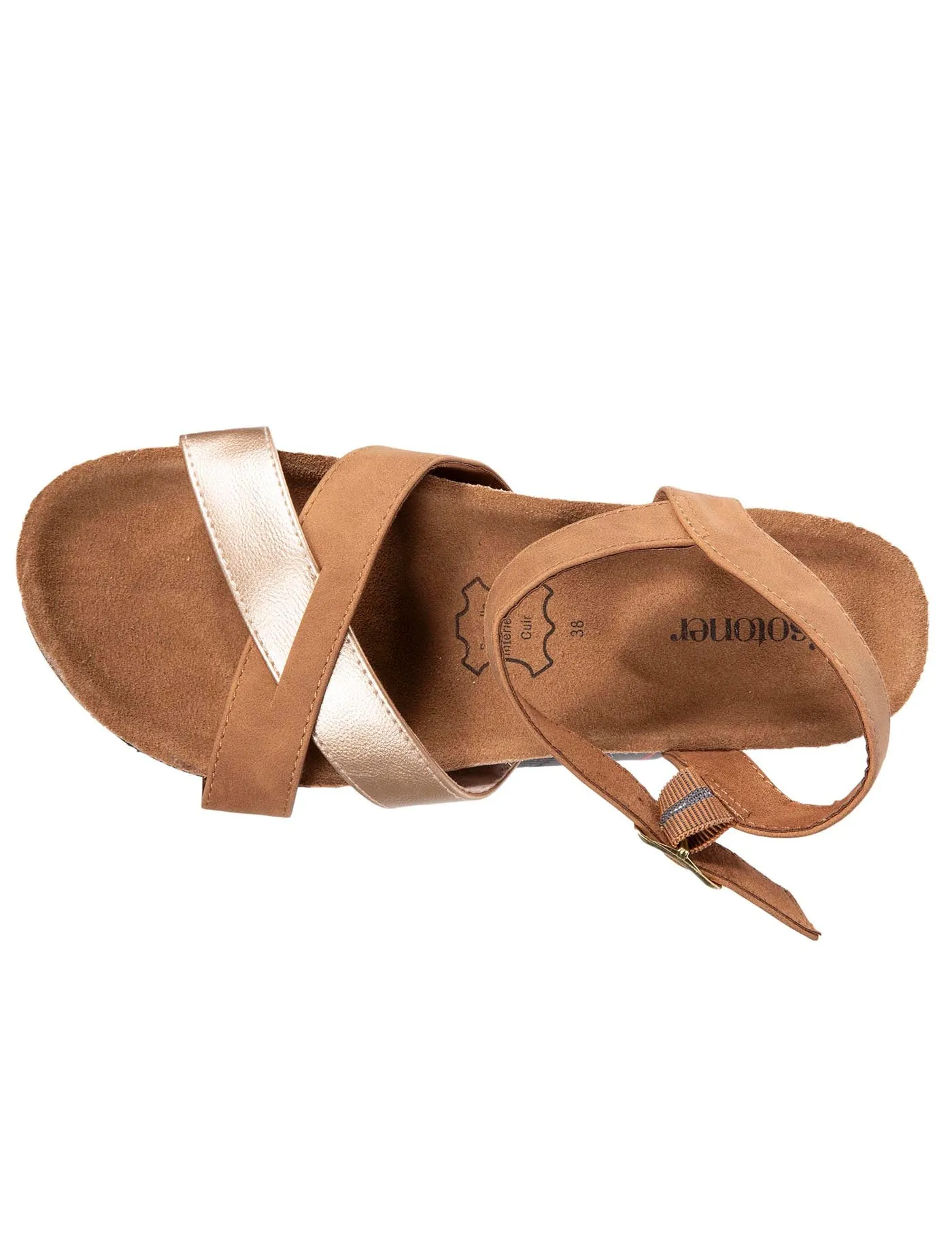 Sandales Femme multi bride à talon Camel