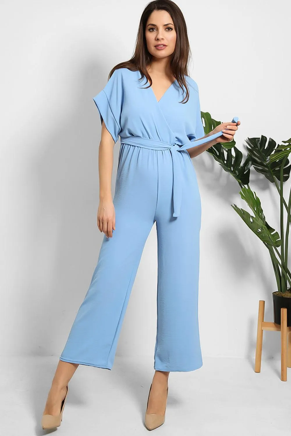 Self Tie Belt Light Jumpsuit