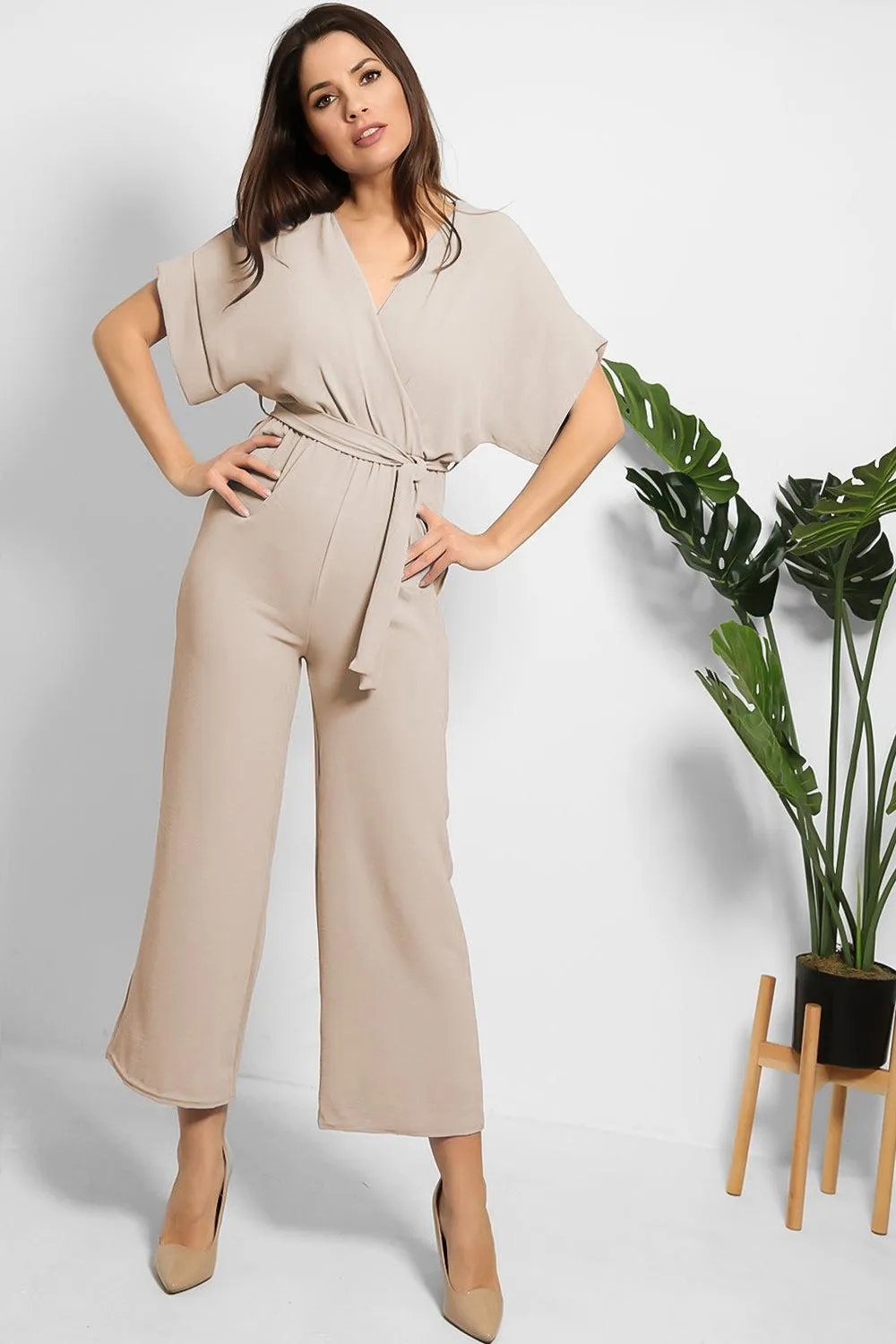 Self Tie Belt Light Jumpsuit