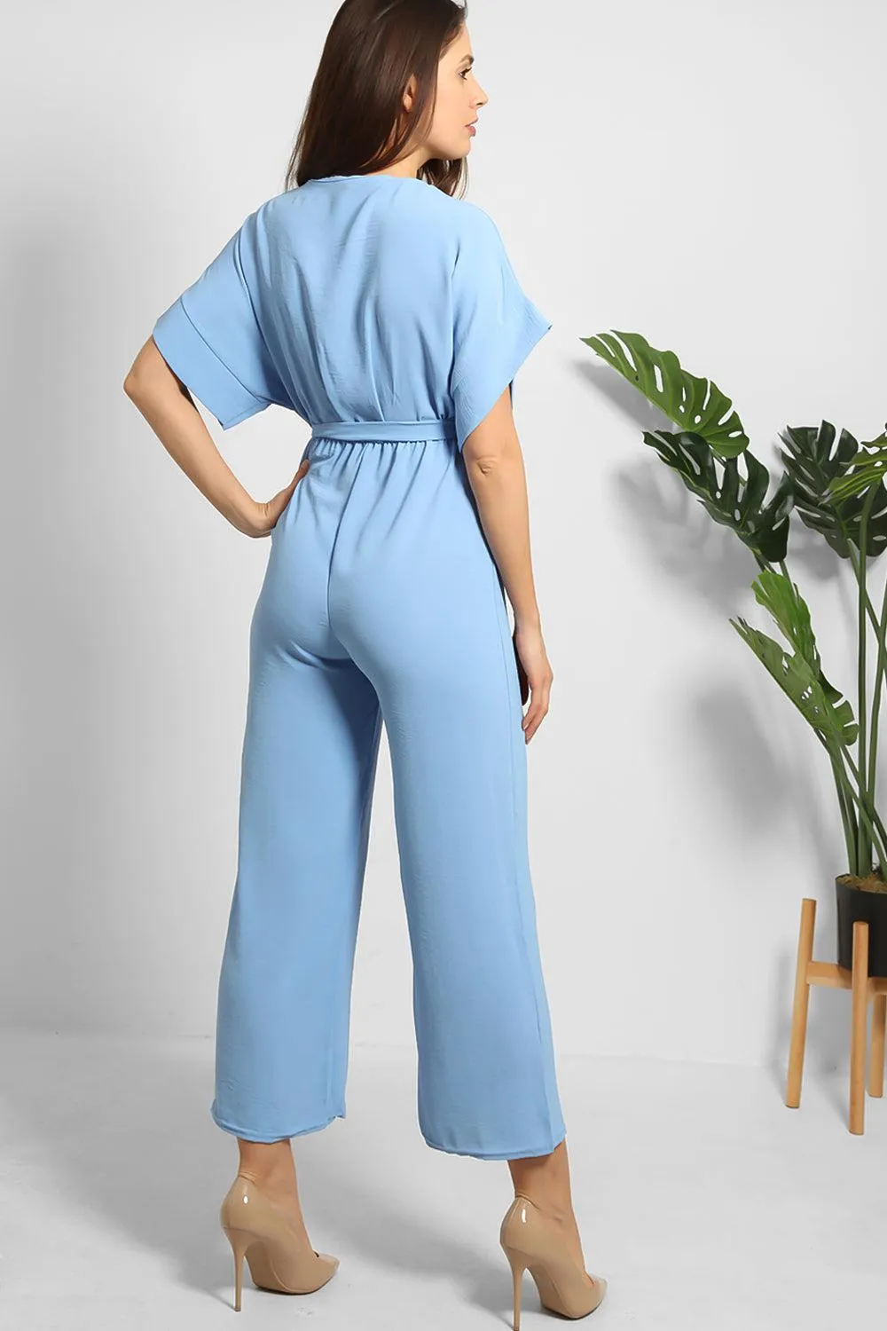 Self Tie Belt Light Jumpsuit