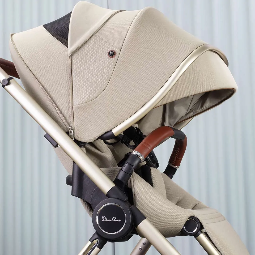 Silver Cross Dune with Compact Folding Carrycot and Ultimate Pack - Stone