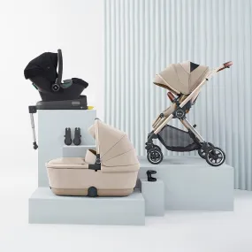 Silver Cross Dune with First Bed Folding Carrycot and Travel Pack - Stone