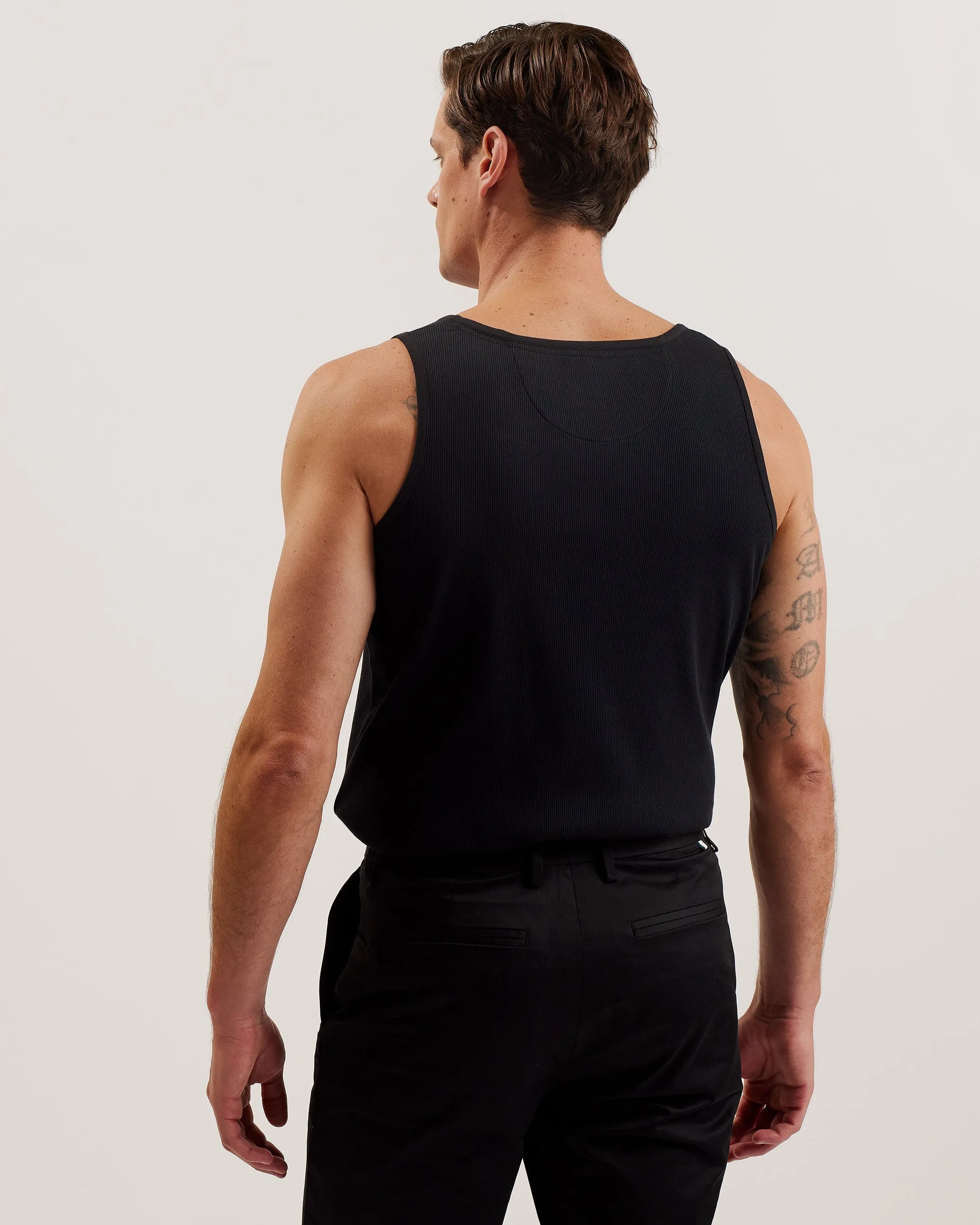 Snakjak Slim Fit Ribbed Vest Black