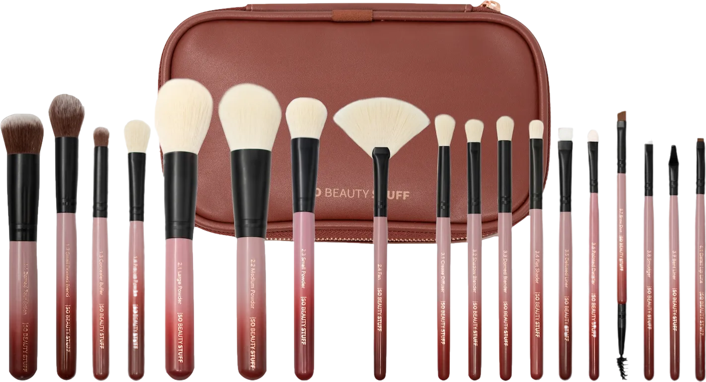 SO Beauty Stuff "So Complete" Luxury Vegan & Cruelty Free  18pc Makeup Brush Set - GIFT BOXED