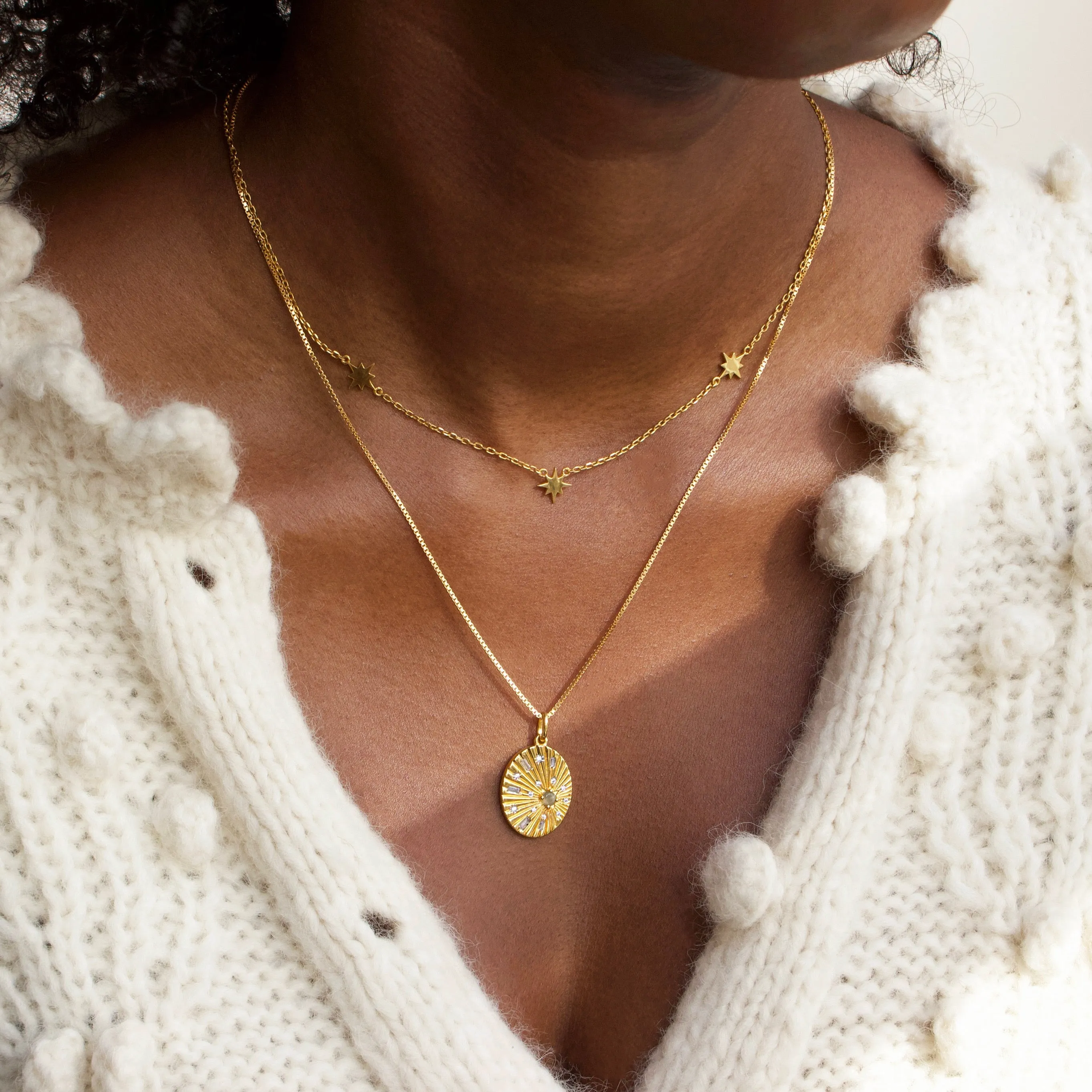 Stardust Engravable Coin Necklace