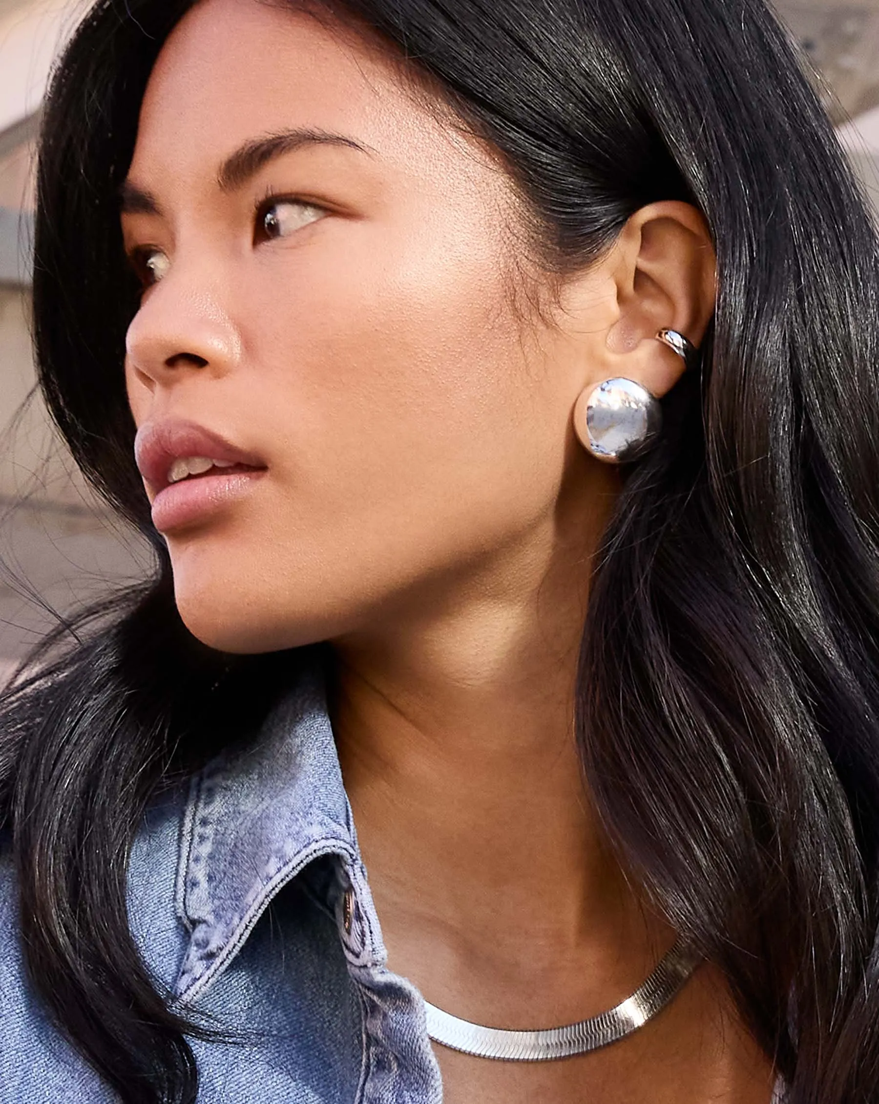 Statement Sterling - Round Cloud Studs